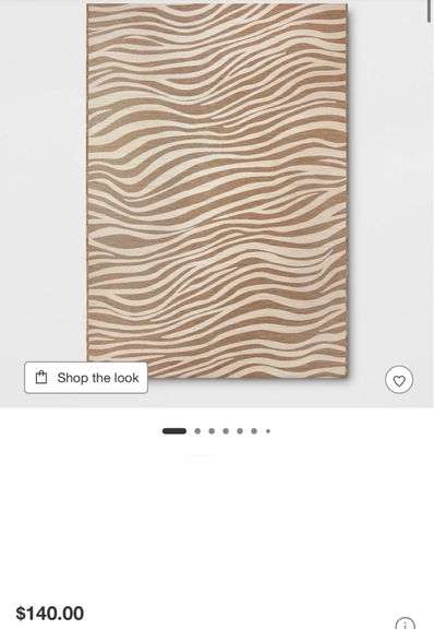 7’x10’ Wavy Lines Outdoor Area Rug Beige/Natural Brown - Threshold
