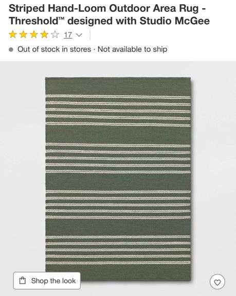 5’x7’ Striped Hand-Loom Outdoor Area Rug - Threshold™ designed with Studio McGee