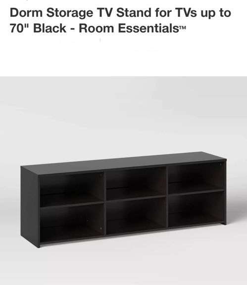 Dorm Storage TV Stand for TVs up to 70" Black - Room Essentials