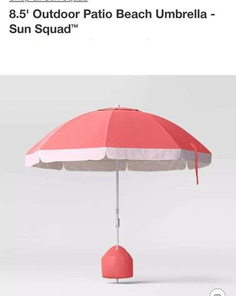 8.5' Outdoor Patio Beach Umbrella - Sun Squad