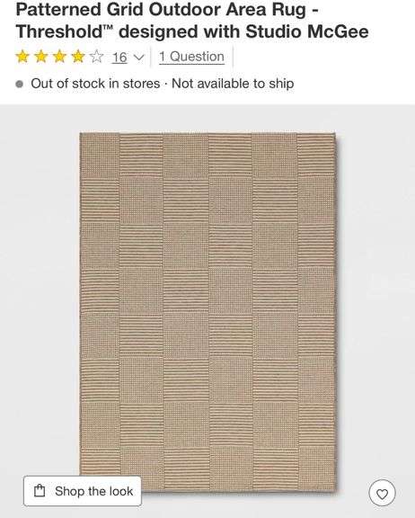 5’x7’ Patterned Grid Outdoor Area Rug - Threshold™ designed with Studio McGee