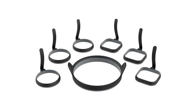 Blackstone Omelet & Egg Ring/Omelet Ring Kit,Silver, 7pc
