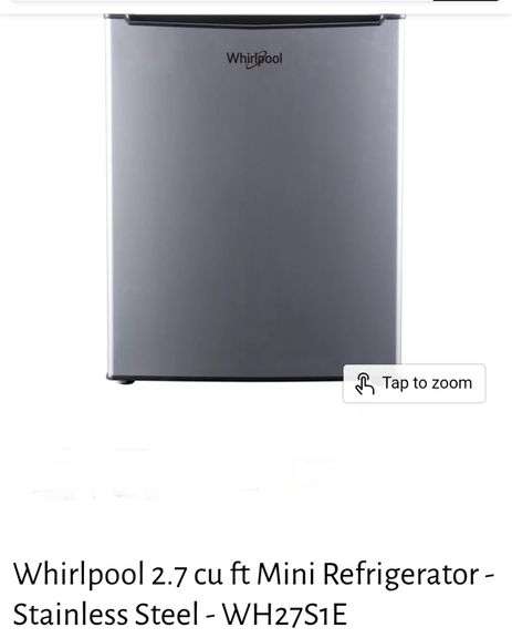 Whirlpool 2.7 cu Ft Mini Refrigerator Stainless Steel