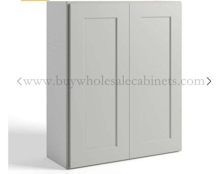 Grau Shaker Double Door Wall Cabinet 36"Hx12"Dx30"W