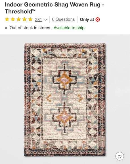 5’x7’ Indoor Geometric Shag Woven Rug - Threshold™