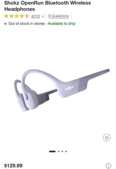 Shokz OpenRun Bluetooth Wireless Headphones