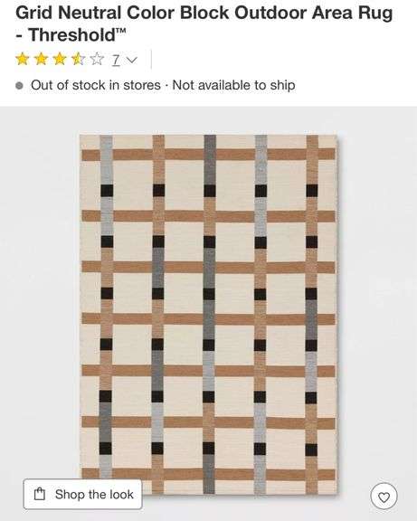 5’x7’ Grid Neutral Color Block Outdoor Area Rug - Threshold™