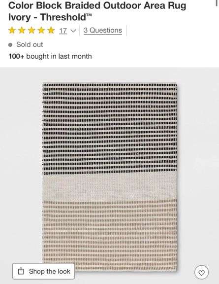 5’x7’ Color Block Braided Outdoor Area Rug Ivory - Threshold™