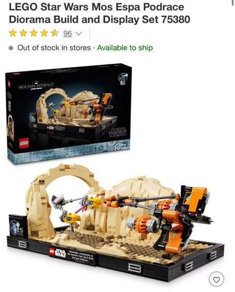 LEGO Star Wars Mos Espa Podrace Diorama Build and Display Set 75380