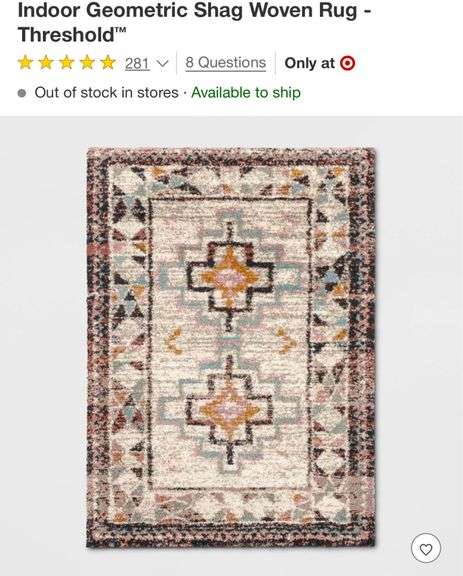 5’x7’ Indoor Geometric Shag Woven Rug - Threshold™