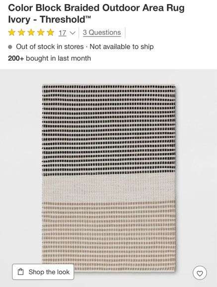 5’x7’ Color Block Braided Outdoor Area Rug Ivory - Threshold™