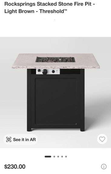 Threshold 30" Square Outdoor Gas Fire Pit