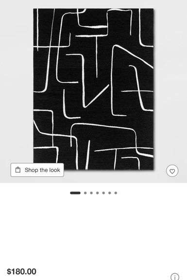 7’10”x10’ Abstract Lines Outdoor Area Rug Black - Threshold™