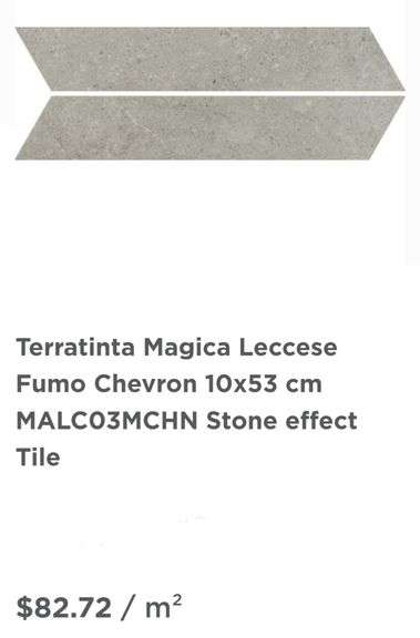 14pk Leccese Fumo Chevron 10x53 cm MALC03MCHN Stone effect Tile