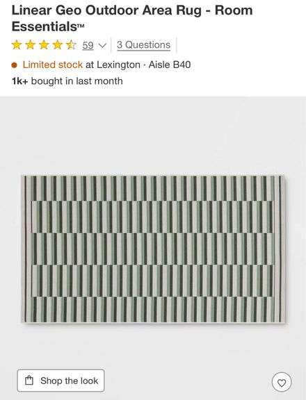 3’11”x5’4” Linear Geo Outdoor Area Rug - Room Essentials™