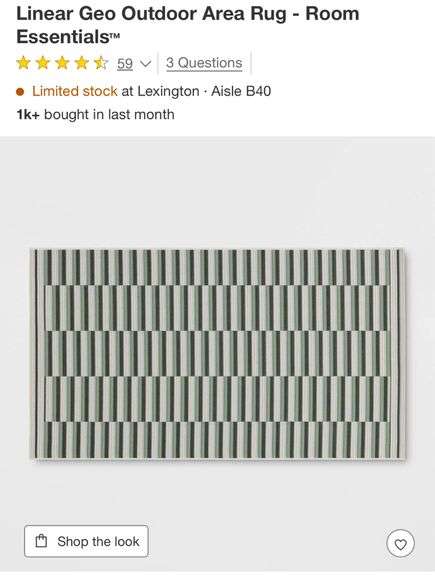 3’10”x5’4” Linear Geo Outdoor Area Rug - Room Essentials™