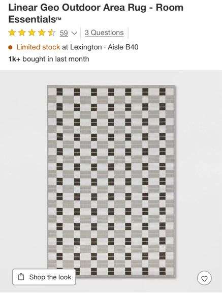 3’10”x5’4” Linear Geo Outdoor Area Rug - Room Essentials™
