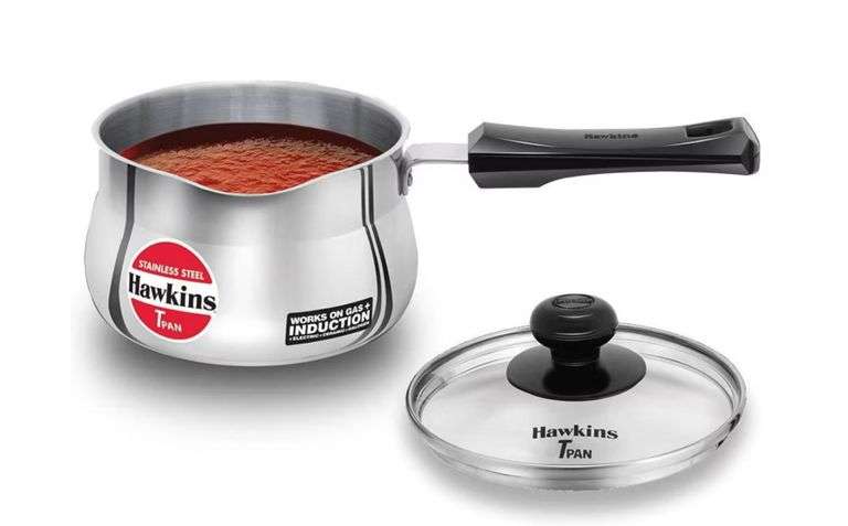 Hawkins 1.5L Stainless Steel Sauce Pan with Glass Lid: Induction & Gas Compatible, Hand Wash