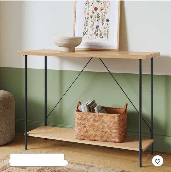 Wood and Metal Console Table Natural - Room Essentials