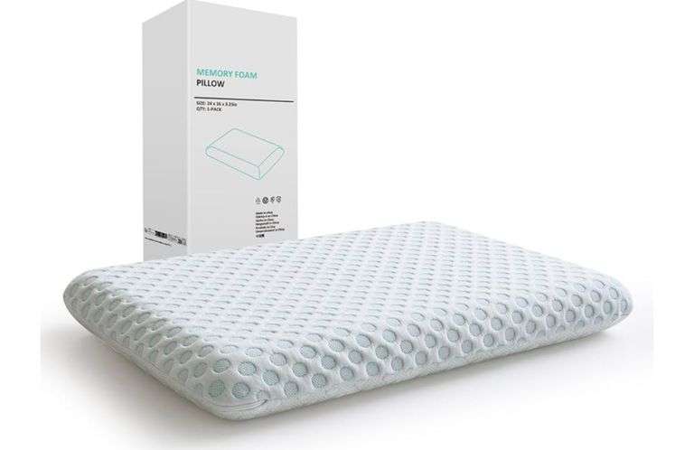 Hcore GU-UTA-01-STD, 2.25 Inch, White Memory Foam Pillow-24x16x2.25