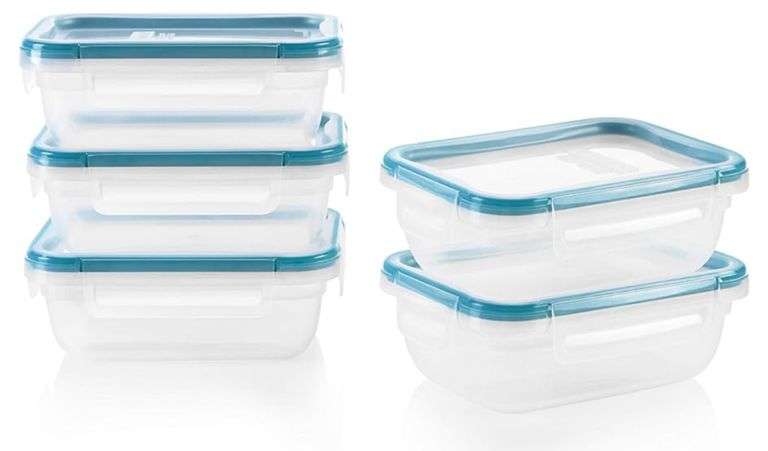 Snapware Total Solution 5-Pack (3-Cup) Plastic Food Storage Containers Set Leak