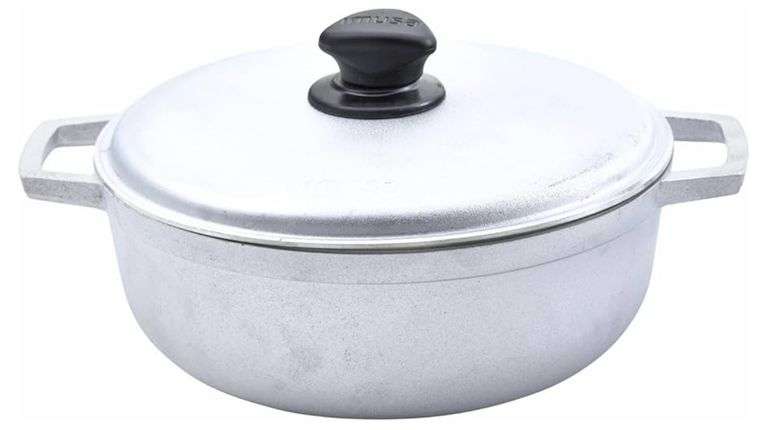 IMUSA Traditional Caldero made in Colombia with Lid, 4.8 Quart, Silver