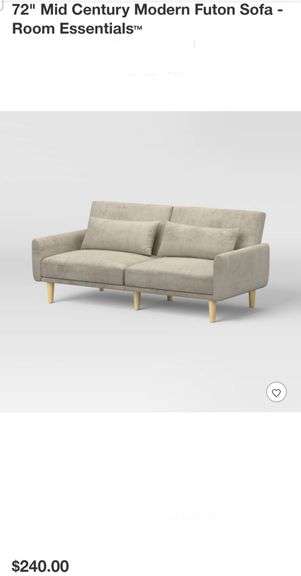 72" Mid Century Modern Futon Sofa - Room Essentials