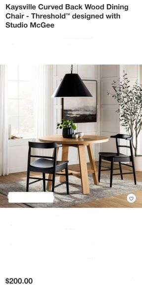 Kaysville Curved Back Wood Dining Chair - Threshold™ designed with Studio McGee