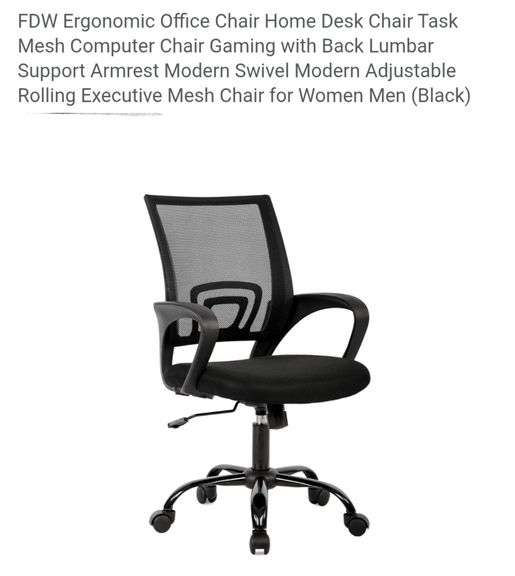 FDW Ergonomic Office Chair Home Desk Chair Task Mesh Computer Chair Gaming with Back Lumbar Support