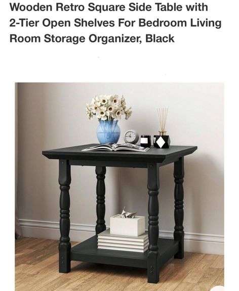 Wooden Retro Square Side Table