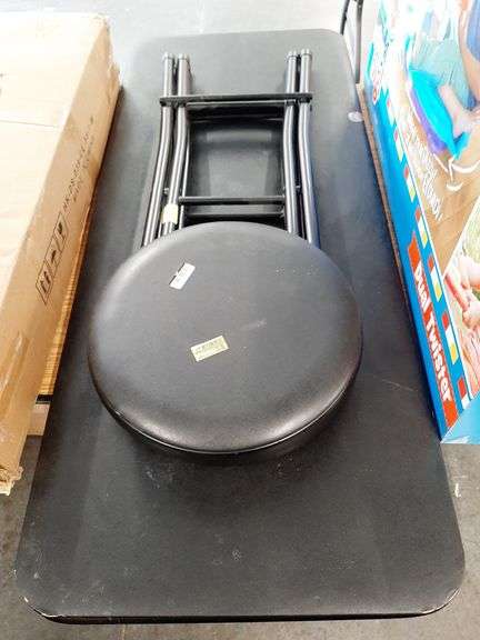 READ!! Peakform 20"x48" Folding Table Black & Peakform Vinyl Folding Stool Black