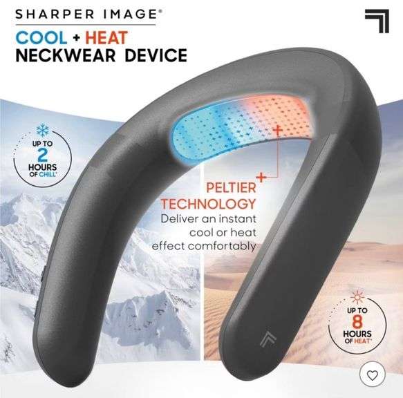 Sharper Image Cordless Cool and Heat Neckwear Device Black