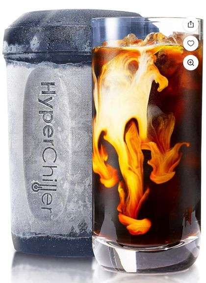 HyperChiller HC2BG# Patented Iced Coffee/Beverage Cooler, Ready in One Minute, Reusable for Iced Tea, Wine, Spirits, Alcohol, Juice, 12.5 Oz, Cobalt
