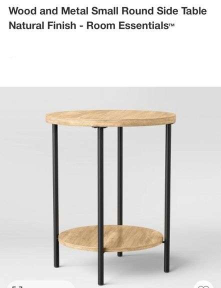 Room Essentials Wood /Metal Round Side Table