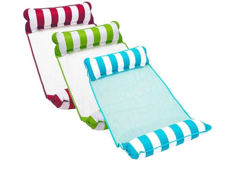 Three Part Pool Float Aqua 4-in-1 Monterey Hammock Pool Float, Three Pack, One Light Blue ...