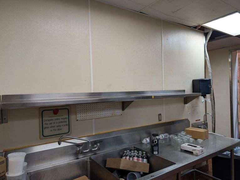 8' Commercial stainless wall shelf