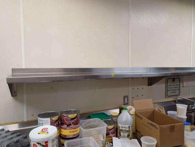 6' Commercial stainless wall shelf
