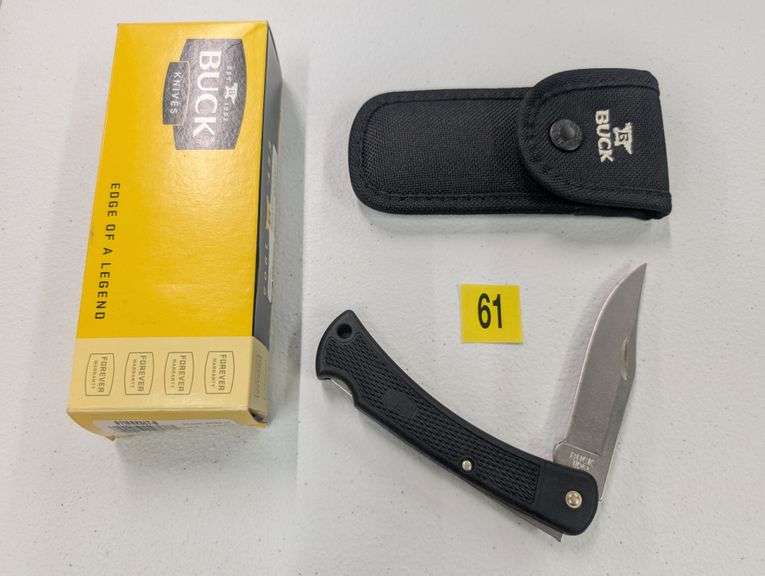 Buck 110 folding knife with sheath