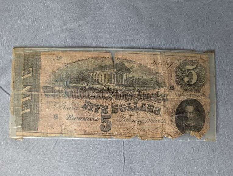 1864 $5 Confederate Note