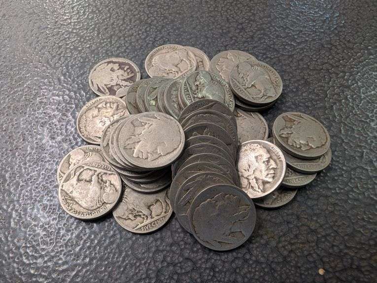Lot of 40 Mixed Date Buffalo Nickels