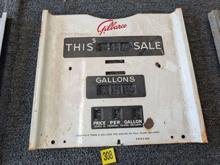 Vintage Gilbarco gas pump price panel