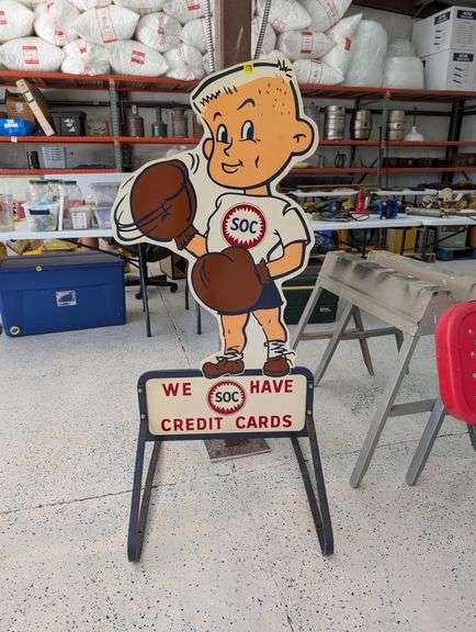 Vintage SOC Boy Credit Card Sign