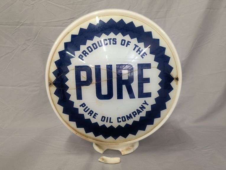 Vintage Glass Pure Gas Pump Globe