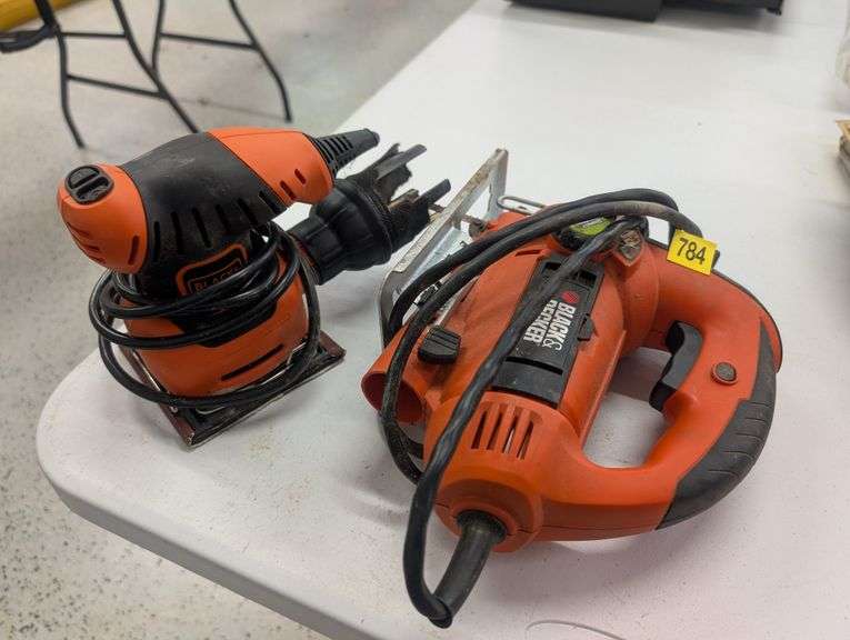 Black & Decker jigsaw, and sander.