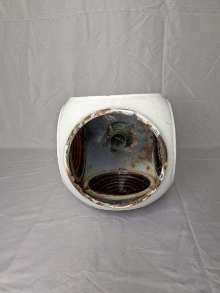 Vintage Porcelain Enamel Caution Light
