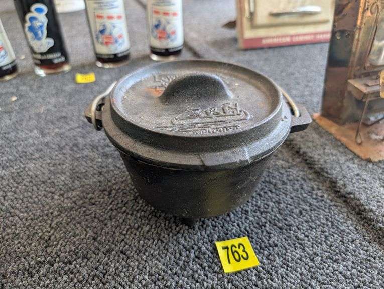 Miniature Lewis and Clark cast iron dutch oven