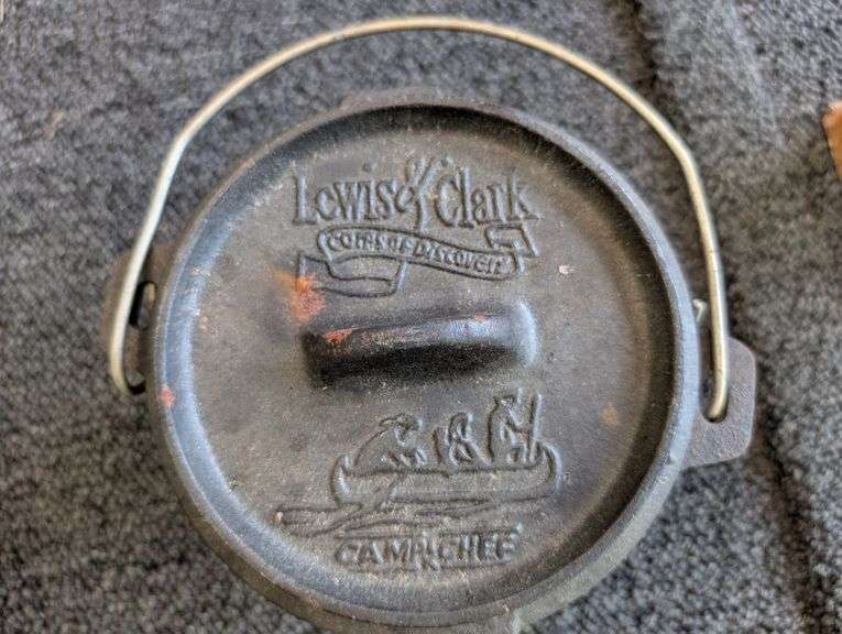 Miniature Lewis and Clark cast iron dutch oven