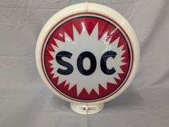 Vintage 1960s Era SOC Gas Pump Globe