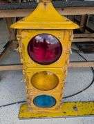 Vintage Cast Aluminum 4-Way Traffic Signal