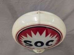 Vintage 1960s Era SOC Gas Pump Globe